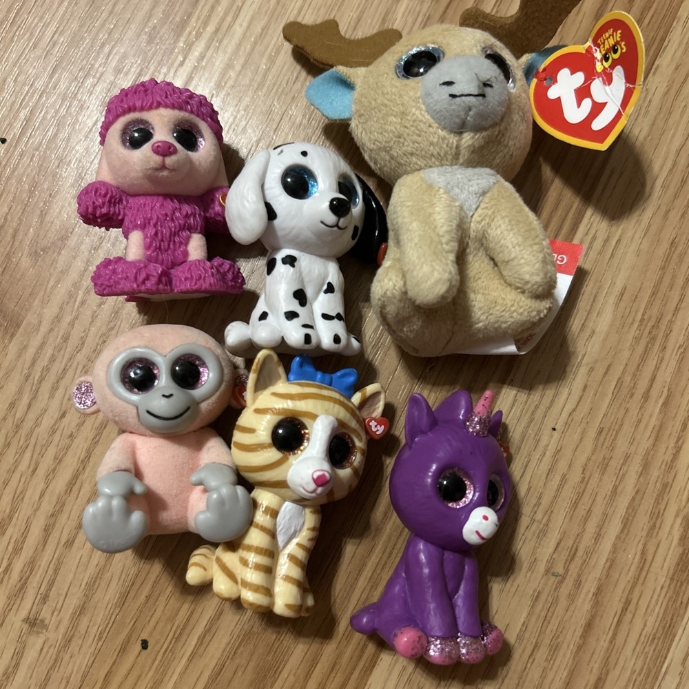 Beanie Boos Lot of 6 – Moose, Unicorn, Dog, Cat, Sheep, Sloth – TY Plush